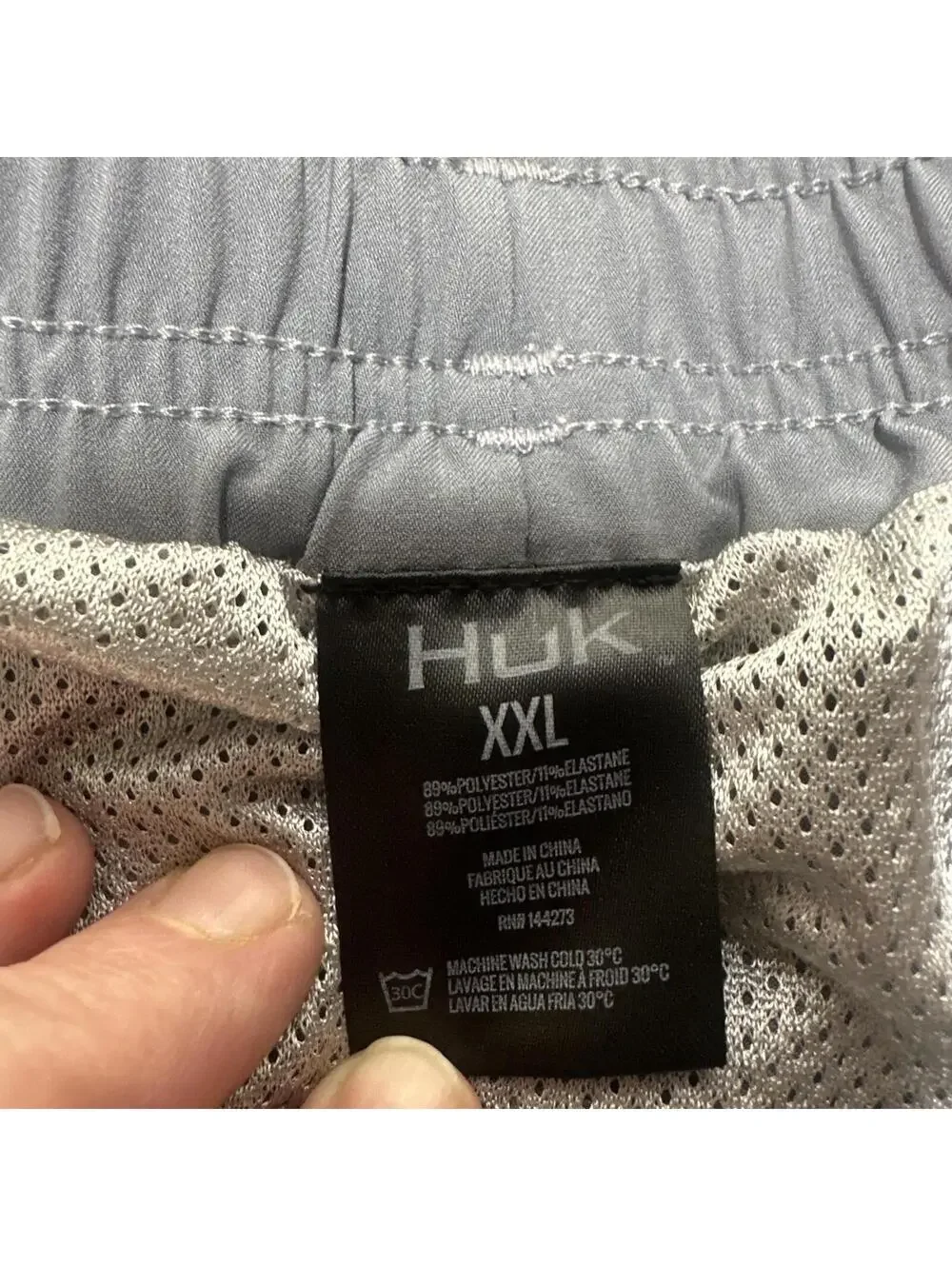 HUK Swim Fishing Trunks Gray  Performance Stretch Shorts BeachCore Gorpcore XXL